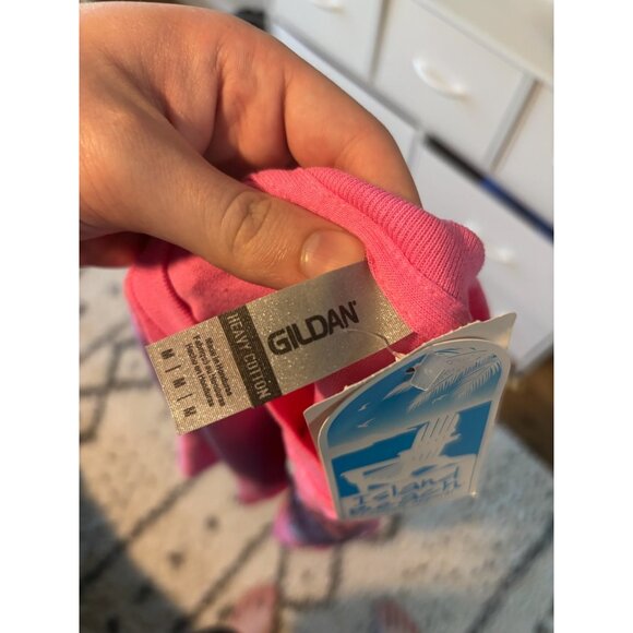 Charleston Beach FL Pink Turtle Print Graphic Tee Gildan Cotton Blend Size L - Picture 5 of 7